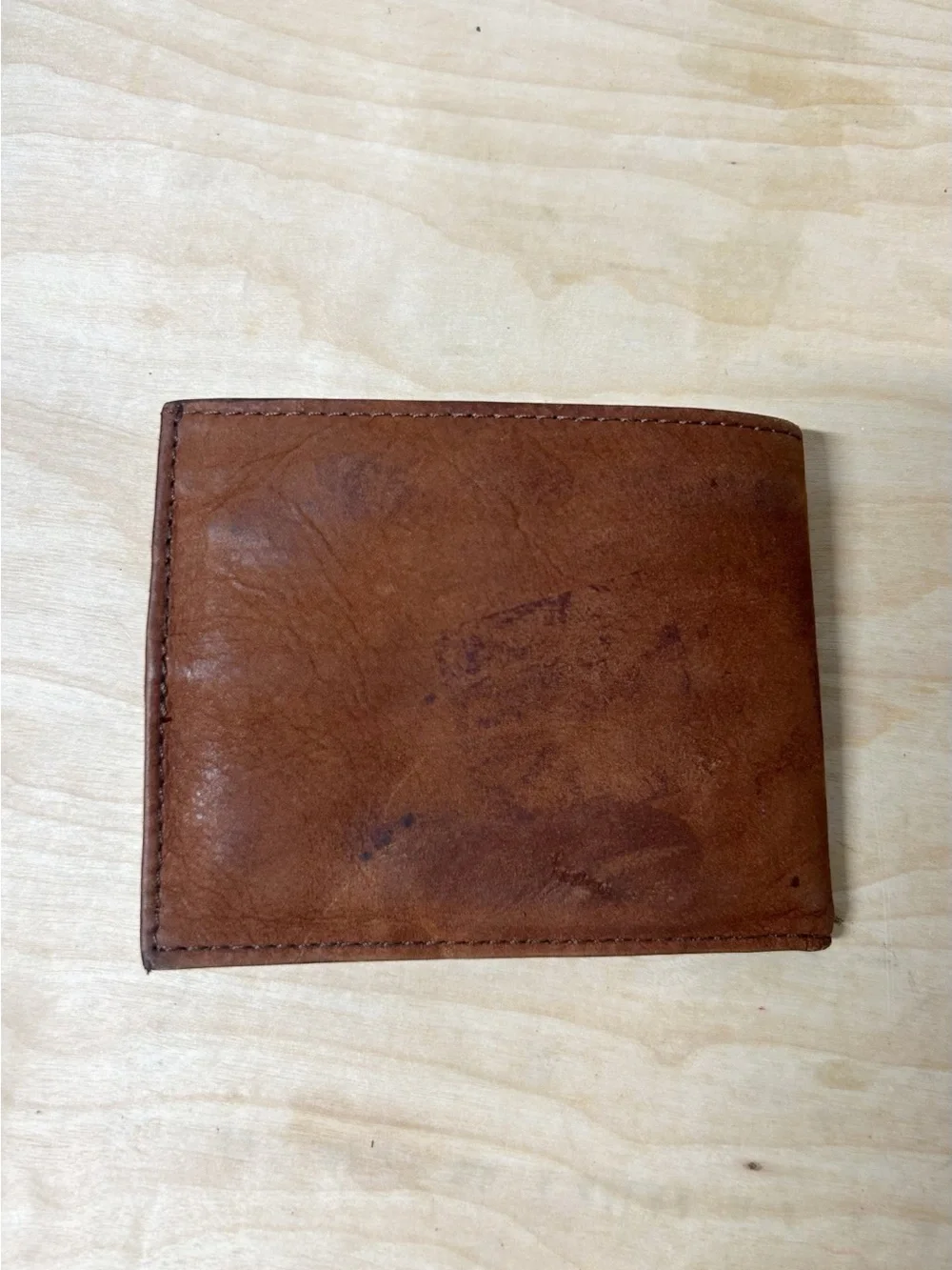 Vintage GUESS Men's Brown Suede Tri-Fold Wallet with Big Embossed Logo RARE